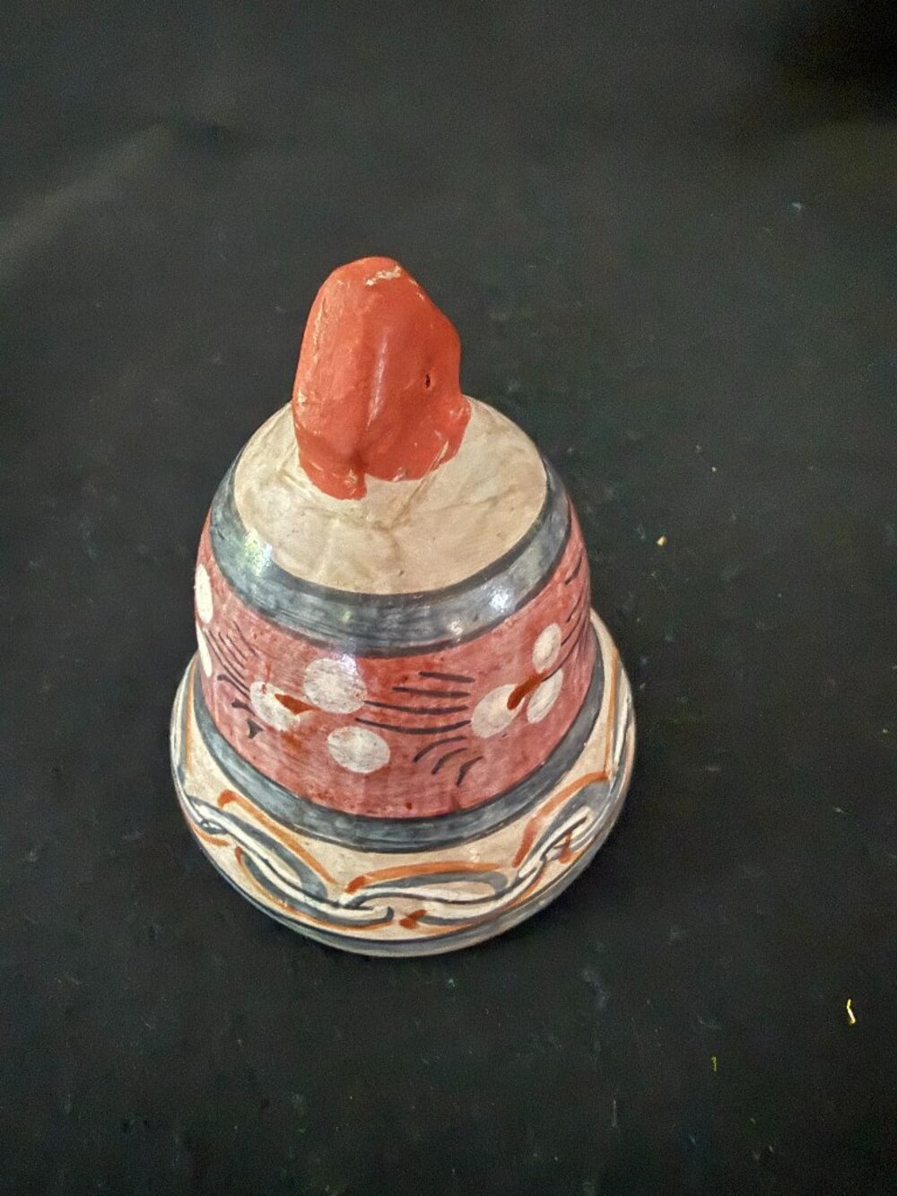 VTG Hand-Painted Mexican Folk Art Pottery 5" Bell